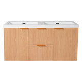 Modern 47.24 Inch Double Sink Bathroom Vanity with SMC Top, MDF Cabinet