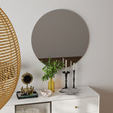 70cm bathroom mirror, round mirror, matte white Backboard