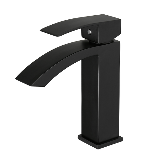 Black Single Handle Bathroom Sink Faucet Modern Vanity