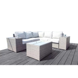 4-Piece Rattan Wicker Outdoor Seating Group with Cushions Grey