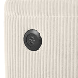 Beige Corduroy Sleeper Sofa Loveseat Full Mattress USB