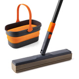 Sponge Mop and Collapsible Bucket Kit - Hands-Free Floor Cleaning