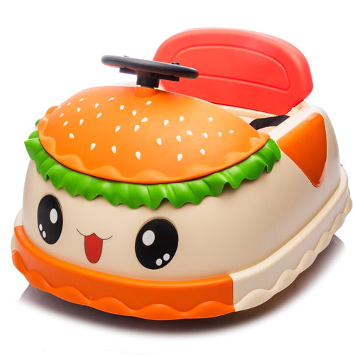 12V Kids Ride On Electric Bumper Car W/Parents Control,Cute&Realistic Hamburger