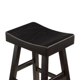 Solid Wood Bar Table Set Black
