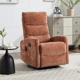 Heat Massage Orange Fabric Recliner Chair with Rocker Swivel