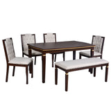 Solid Wood Dining Set Espresso