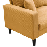 Modern Orange Corduroy Two Piece Sofa Set