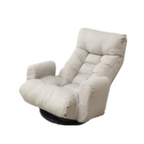 Floor Gaming Lounge Chair Swivel 360 Linen Gray 5-Position Adjustable 31x43 In