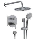 10" Round Shower System Wall Mount Brushed Nickel