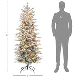 HOMCOM 6ft Tall Prelit Artificial Christmas Tree Holiday Décor with 636 Snow Flo