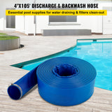 Discharge Hose, 4\" x 105\', PVC Lay Flat Hose