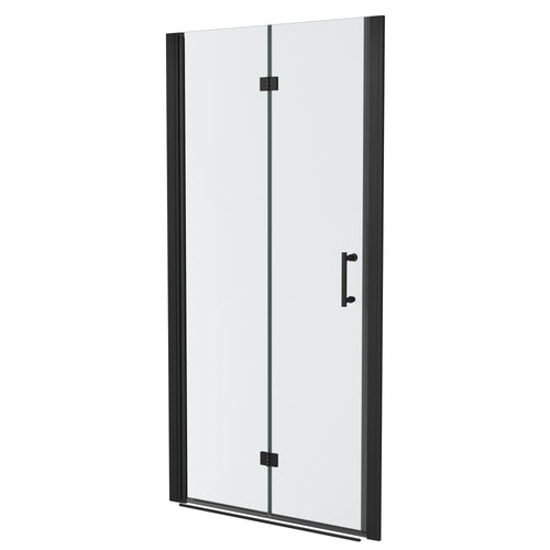 Matte Black Frameless Shower Door 36"W x 72"H Tempered Glass