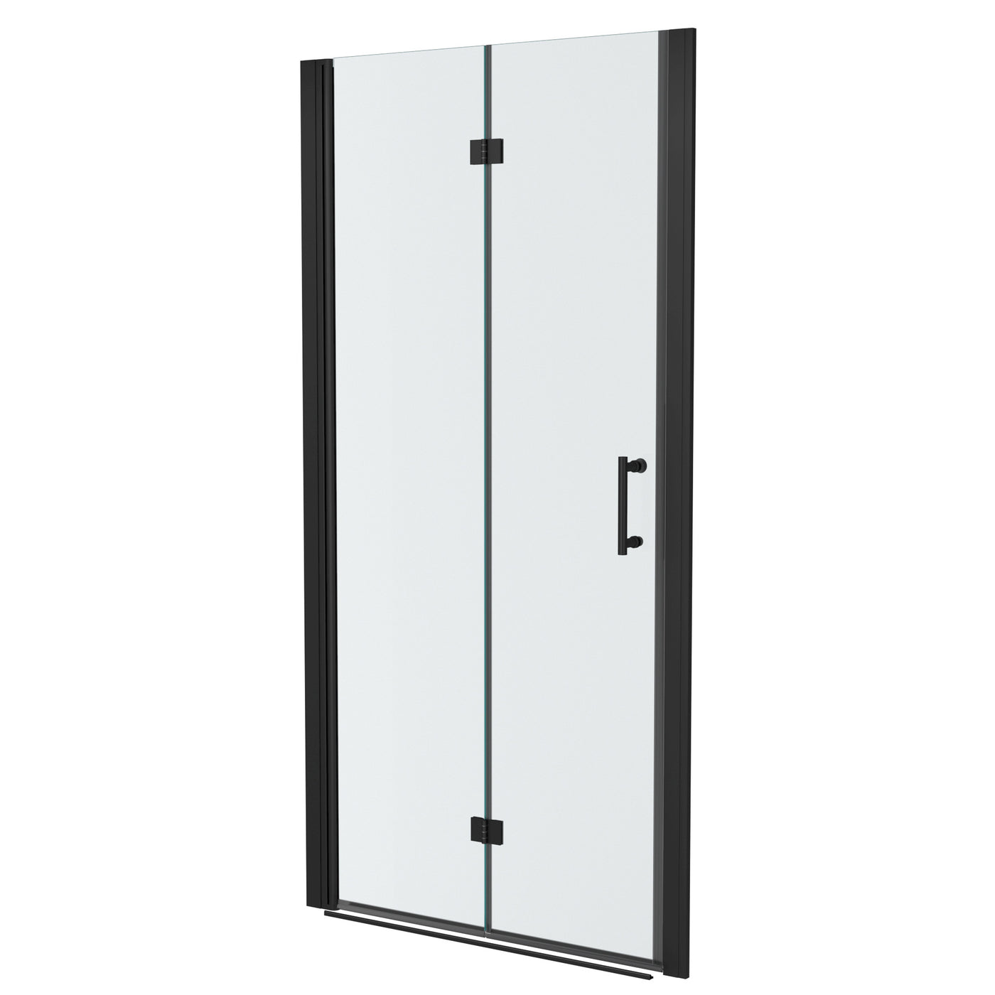 Matte Black Frameless Bi-Fold Shower Door 32" W x 72" H 6mm