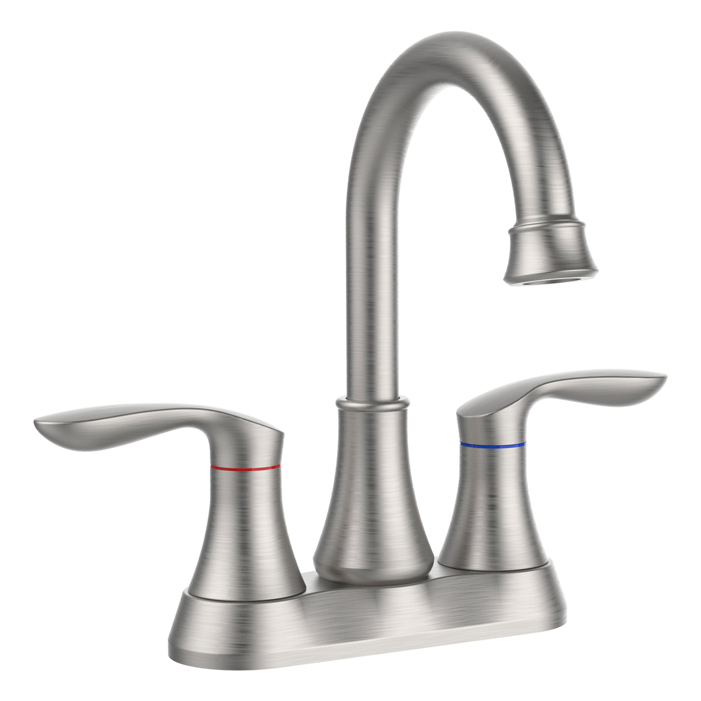 Brushed Nickel 2-Handle 4" Centerset Bathroom Sink Faucet