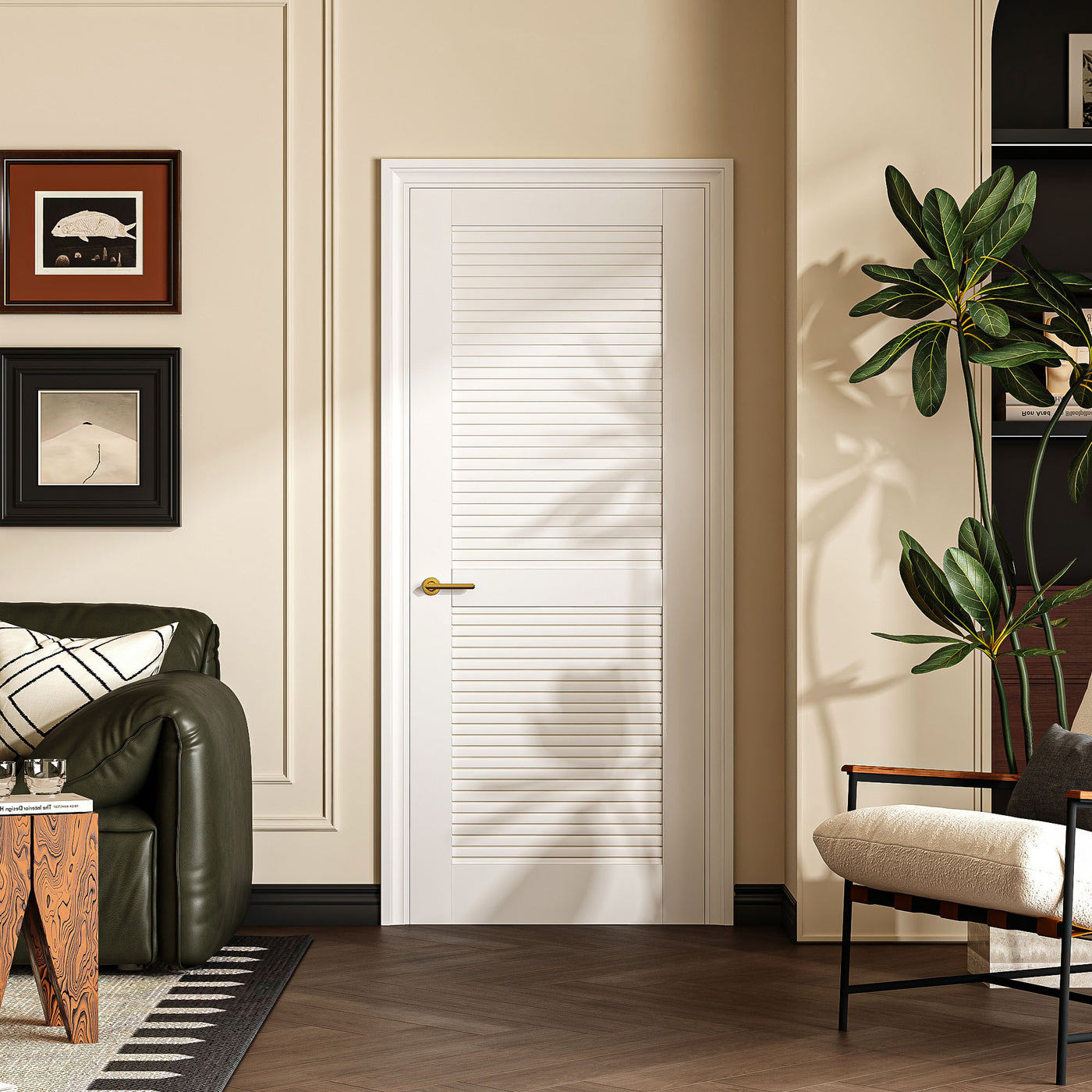 24" x 80" White PVC Louver Interior Door Slab Waterproof