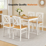 Solid Wood Dining Set Ancient White