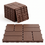 Plastic Interlocking Deck Tiles 44 Pack 12"x12" Waterproof Outdoor