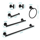 6 Piece Stainless Steel Bathroom Towel Rack Set Wall Mount