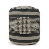 Diamond Handcrafted Wool Cotton Pouf Ottoman 16x16x16