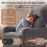 Velvet Recliner Swivel Power Dark Gray