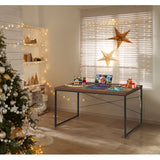 Writing Desk - Wood & Metal - Weathered Oak & Black - 47" Top