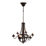 6-Light Metal Chandelier Hanging Fixture Adjustable Chain