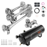 Train Horns Kit, 4 Trumpet Air Horn Kit, 150dB Train Horns for Pickup Trucks