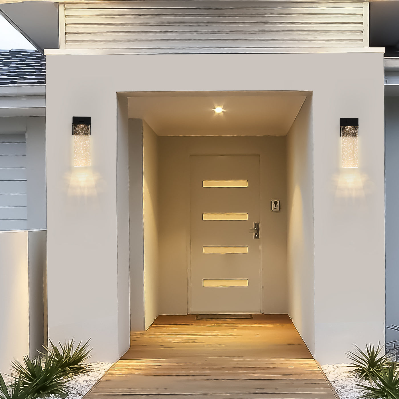 Outdoor Waterproof LED Crystal Wall Lamp 12W 2-Pack