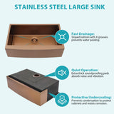 30 Rose Gold Farmhouse Sink - 30x21x10 Inch Kitchen Sink Stainless Steel