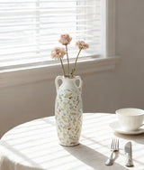 Ceramic Amphora Vase Decorative Floral 5.9x5.9x15.6