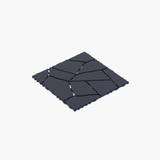 12' Interlocking Patio Deck Tiles Dark Gray PP Resin 44pc