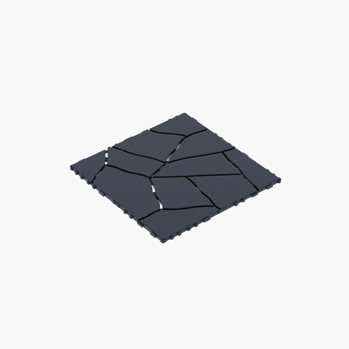 12' Interlocking Patio Deck Tiles Dark Gray PP Resin 44pc