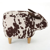 Fabric Ottoman Brown/White