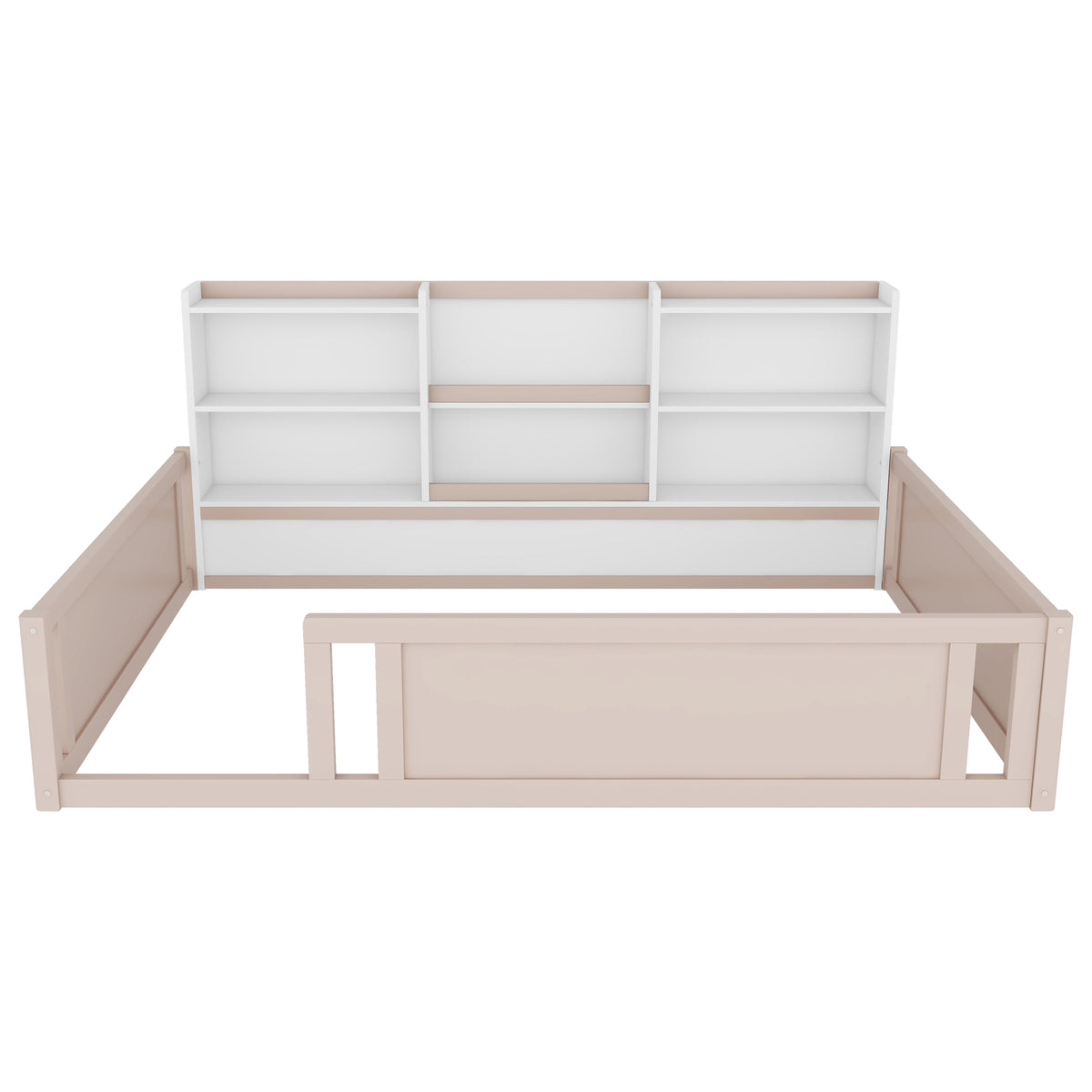 Full Engineered Wood Platform Bed Cream/White