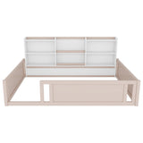 Full Engineered Wood Platform Bed Cream/White