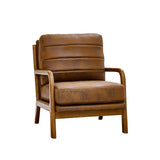 Wood Accent Chair Light Brown
