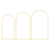 3-Piece Gold Metal Arch Backdrop Stand Set 8/7.2/6.6 ft