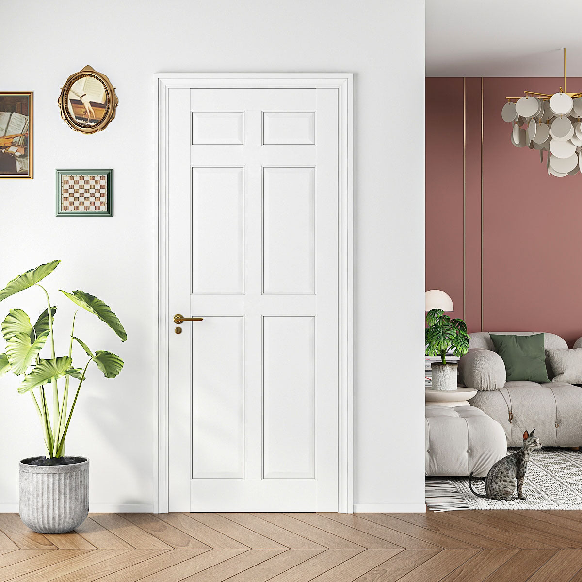 24" X 80" Primed 6-Panel Solid Core Slab Door