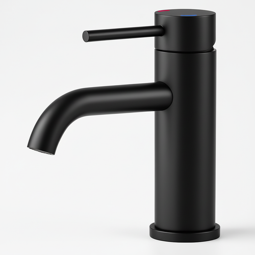 Matte Black Single Handle Bathroom Faucet Stainless Steel