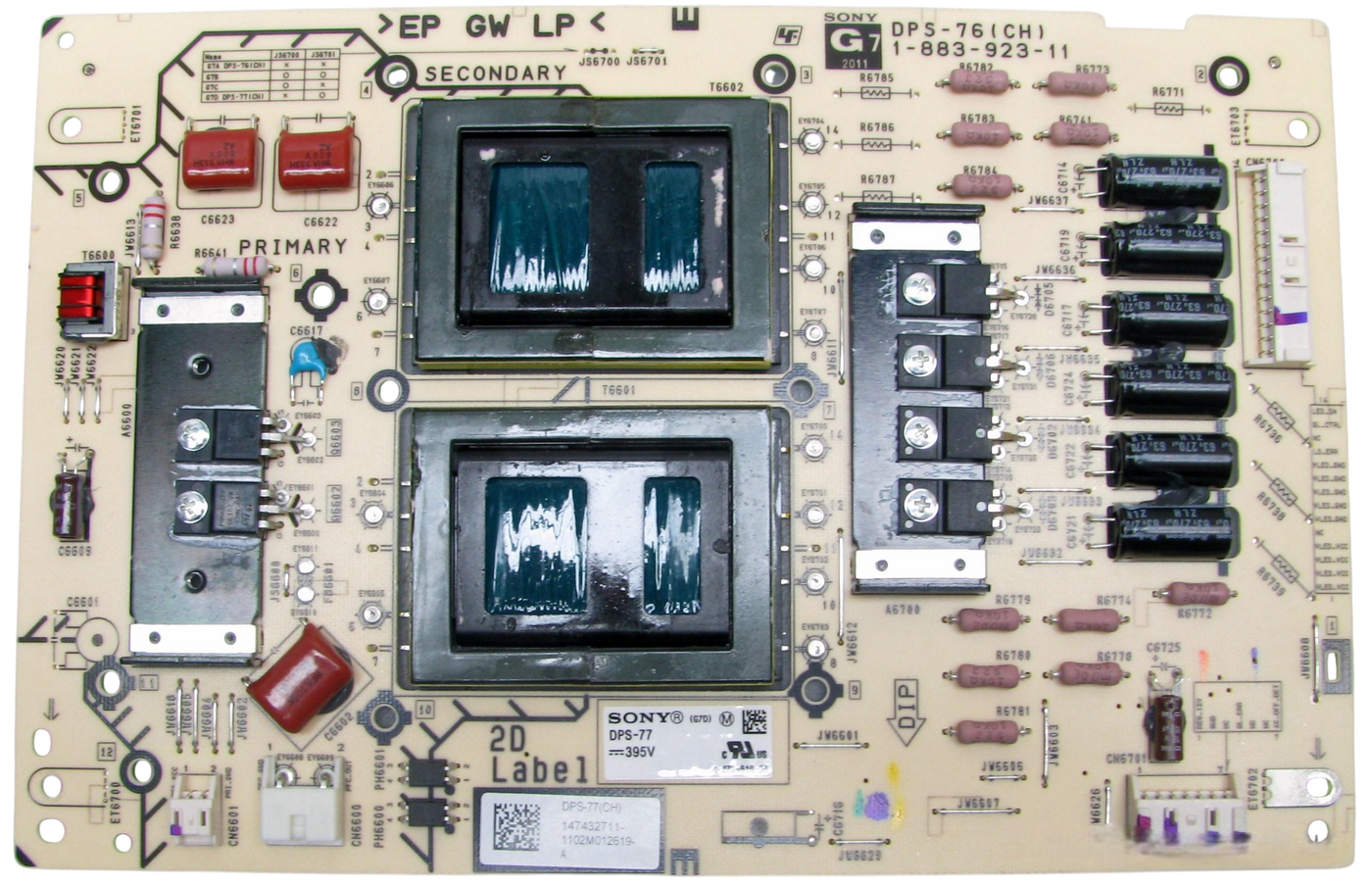 Sony 1-474-327-11 DPS-77-CH-G7 Power Supply for XBR-55HX929