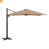 Patio Umbrella Cantilever Khaki 10ft Square 360 Degree UPF 50 Plus