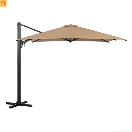 Patio Umbrella Cantilever Khaki 10ft Square 360 Degree UPF 50 Plus