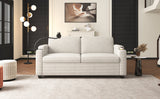 Beige Corduroy Sleeper Sofa Loveseat Full Mattress USB