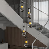 Chandelier 5-Light Cluster Pendant Black High Ceiling Adjustable E12