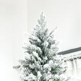 HOMCOM 9 Foot Pine Snow Flocked Artificial Christmas Tree with 616 Realistic Ced