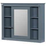 Modern Blue Wall Mounted Bathroom Storage Cabinet 35" x 28