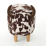 Fabric Ottoman Brown/White