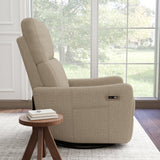 Velvet Recliner Swivel Power Brown