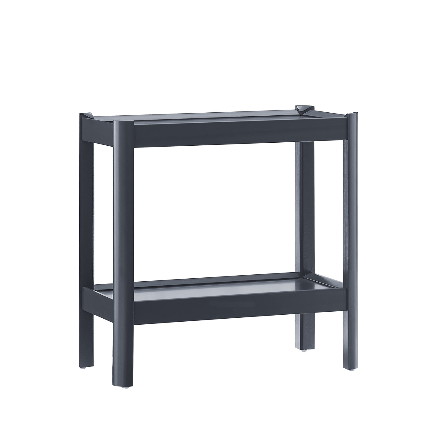 Matte Black Nightstand with Two Shelves, Modern Bedroom Storage