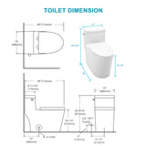 Modern One-Piece Elongated Toilet in White with Sleek Design